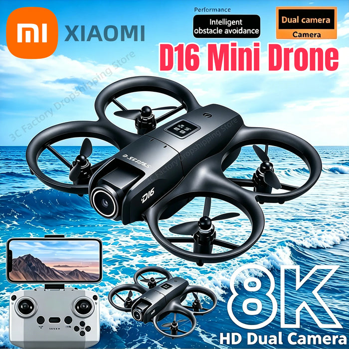 D16 Mini Drohne – 8K HD Dual-Kamera, GPS, 180° schwenkbar, Hindernisvermeidung