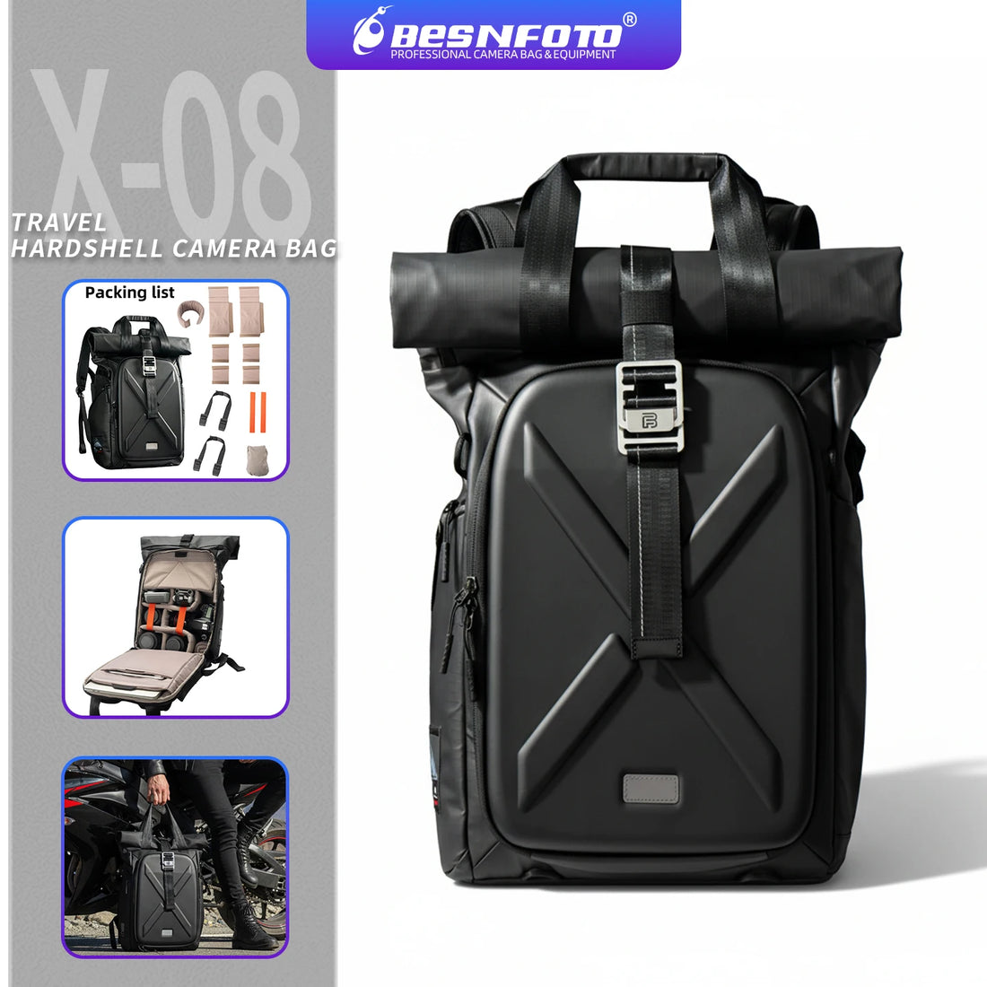 Besnfoto Hardshell Photo Backpack – waterproof, for drone & DSLR