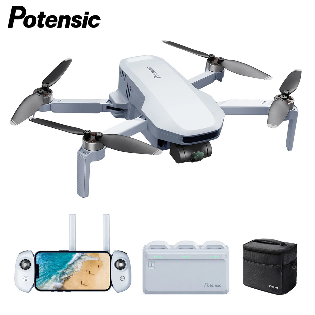 Potensic ATOM Mini-Drone – 4K, 3-axis gimbal, 6 km, GPS, Brushless