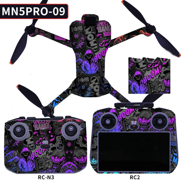 Colorful Decal Sticker Set for DJI Mini 5 Pro, waterproof