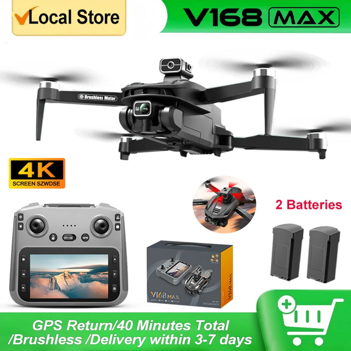 V168 MAX GPS Drone – 4K Dual Camera, 5G, 360° obstacle avoidance