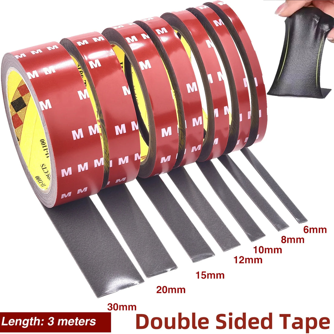 Extra Strong Double Sided Acrylic Tape, 3 m roll