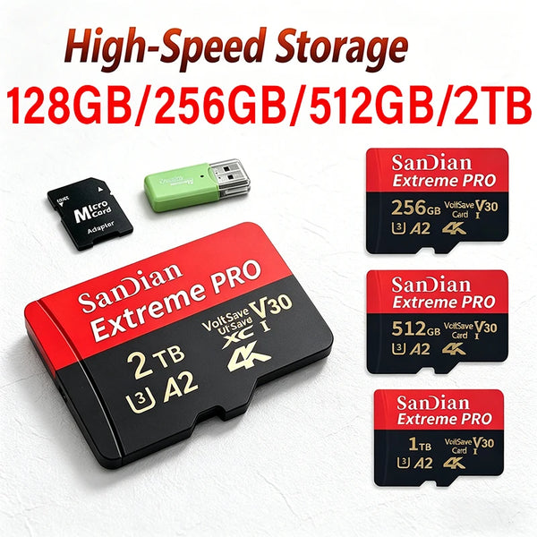 128 GB microSD-Karte U3 V30 – für 4K/8K Drohnen-Aufnahmen (inkl. Adapter)