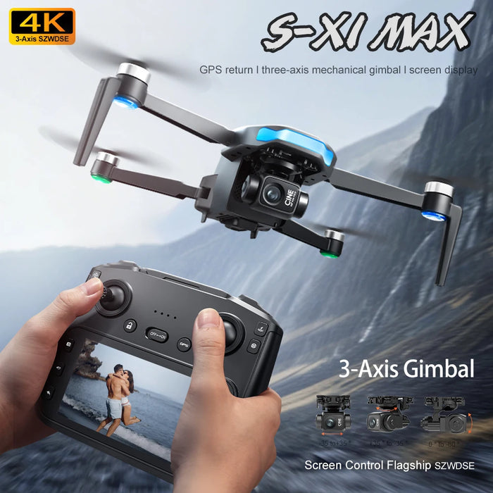 S-X1 MAX GPS Drone – 4K, 3-axis gimbal, 5G WiFi, Display